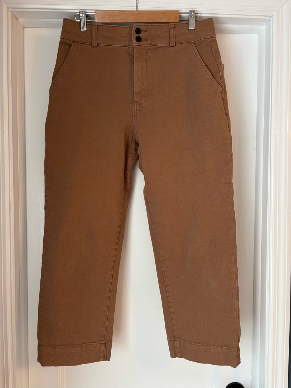 Everlane organic cotton straight leg pants in khaki